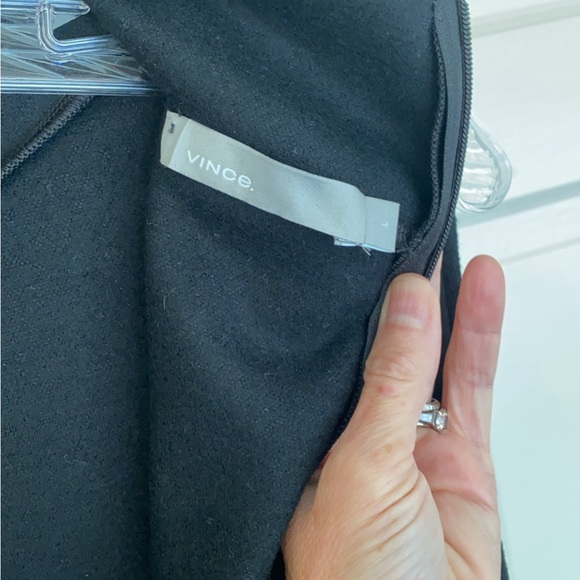 Vince black wool mock neck mockneck sleeveless midi dress size L Large - Picture 3 of 4